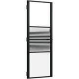 Staklena vrata Prugasti Crna 76 x 3,5 x 201,5 cm Aluminij | Eponuda.ba