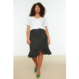 Trendyol Black Polka Dot Patterned Knitted Skirt Cene