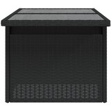  Vrtni stol sa staklenom pločom crni 100x55x73 cm od poliratana | shoptok.hr