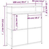 vidaXL omarica za čevlje s 4 predali rjav hrast 100x34x112 cm | Shoptok.si