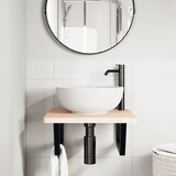  Nosači polica za umivaonik 2 kom crni trapezni čelični Crna 20 x 45 cm | shoptok.hr