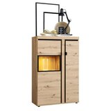 Mömax Vitrina Nyon, Barva Hrasta, Črna, Led | Shoptok.si