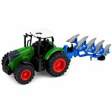  Agricultural Farm Tractor With Double-Furrow Plow Rubber Wheels Green 1:24 | shoptok.hr