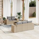 Maison Chic Seti vrtnega pohištva - Vrtna garnitura - Vrtni pohištvo set 6-delna z blazinami bež poli ratan, (21813564) | Shoptok.si