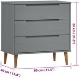  Ladičar MOLDE sivi 80x40x80 cm od masivne borovine | Eponuda.com