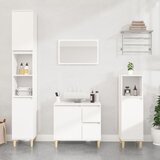 The Living Store Kopalniška omarica bela 30x30x100 cm inženirski les - Kopalniška Omarica, (21436609) Cene