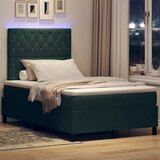  LED Box Spring Krevet Tamnozelena 120 x 190 cm Baršun | shoptok.hr