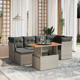  The Living Store Vrtna sedežna garnitura 7-delna z blazinami siv poli ratan - Vrtna Sedežna Garniture, (21465321) | Shoptok.si