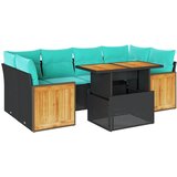  7-dijelni set vrtnih sofa od poliratana s jastucima crni bagrem | shoptok.hr
