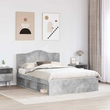  Krevetna konstrukcija s uzglavljem Betonska siva 150 x 200 cm | shoptok.hr