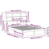  Krevet s regalom za knjige bez madraca 160x200 cm od borovine | shoptok.hr