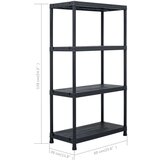 vidaXL Stojalo s policami plastika 100 kg 60x30x138 cm črno | Shoptok.si