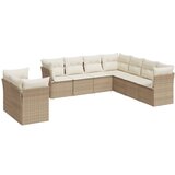 Maison Chic Seti vrtnega pohištva - Vrtna garnitura 9-delna z blazinami bež poli ratan, (21803910) | Shoptok.si
