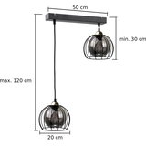  Luster na sajli SOLO BLACK 2xE27/60W/230V crna/zlatna | Eponuda.com