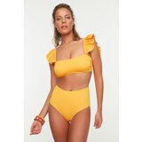 Trendyol Mustard Textured Cup Stitched Bikini Bottoms | shoptok.hr
