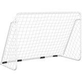 vidaXL Nogometni gol z mrežo bel 180x90x120 cm jeklo | Shoptok.si