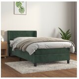  Box spring postelja z vzmetnico temno zelena 90x200 cm žamet | Shoptok.si