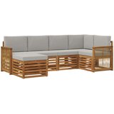  Set vanjskih sofa 5 kom. Prirodna i svjetlosiva | shoptok.hr