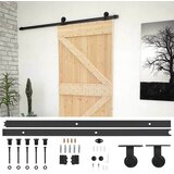  Klizna vrata 80 x 210 cm Masivna borovina Prirodna i crna | shoptok.hr