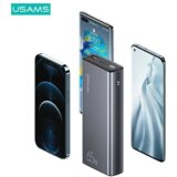 Usams zunanja baterija powerbank 30.000 mAh US-CD165 Quick Charge / PD 65W z LCD-jem / 3x izhod - črn | Shoptok.si
