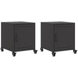 Maison Chic Dvo delni komplet Nočne omarice - Nočne mize črna 36x39x43,5 cm jeklo, (21690408) | Shoptok.si
