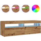 Maison Chic TV omarica - TV stojalo - Televizijska omarica z LED artisan hrast 120x35x40 cm inženirski les, (21698830) Cene