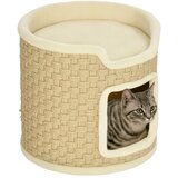 PawHut Praskalnik, visok 37 cm, mačji praskalnik z vrati, praskalnik z 2 nivojema, za mačke do 5 kg, (5000238669) | Shoptok.si