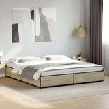 vidaXL Okvir za krevet boja hrasta 200x200cm konstruirano drvo i metal | shoptok.hr