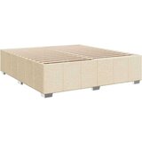 vidaXL Box spring postelja z vzmetnico krem 200x200 cm blago, (21304764) | Shoptok.si
