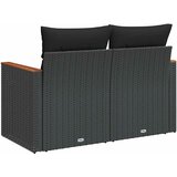  Vrtna sofa s jastucima za 2 osobe, crna, poli ratan | shoptok.hr