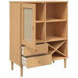 vidaXL Visoka komoda SENJA smeđa izgled ratana 90x40x112 cm borovina | shoptok.hr