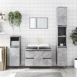 The Living Store Kopalniška omarica betonsko siva 80x33x60 cm inženirski les - Kopalniška Omarica, (21436597) Cene