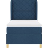 Box Spring postelja s prejso - Modra - 90x190 cm - Tkanina, (22052815) | Shoptok.si