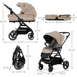 Kinderkraft dječja kolica Yoxi MINK PRO 3u1, Sand Beige | shoptok.hr