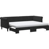  The Living Store Izvlečna dnevna postelja z vzmetnicami črna 80x200 cm žamet - Izvlečna Dnevna Postelja, (21491233) | Shoptok.si