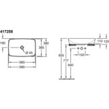 Villeroy & Boch nadpultni umivalnik brez preliva ARTIS (417258R1) | Shoptok.si