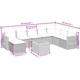  9-dijelni set vrtnih sofa od poliratana s jastucima sivi | shoptok.hr