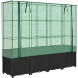 Maison Chic Visoka greda - Greda - Cvetlični Lonec s prevleko za rastlinjak videz ratana 160x40x153cm, (21790250) | Shoptok.si