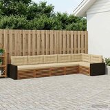  Set vanjskih sofa 6 pcs Prirodna i bež 402 x 172,5 x 73 cm | shoptok.hr