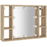 Ormarić s ogledalom LED boja hrasta sonome 76 x 15 x 55 cm | shoptok.hr
