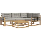  Set vanjskih sofa 5 kom. Bijela i svjetlosiva Poliester | shoptok.hr