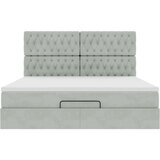 vidaXL Otomanski posteljni okvir z vzmetnicami siv 180x200cm žamet | Shoptok.si