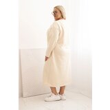 Kesi Włoski Plus Size women's dress with cotton embroidery beige | Shoptok.si