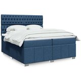  Krevet s oprugama i madracem plavi 200 x 200 cm od tkanine | shoptok.hr