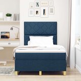  Postelja z vzmetnico z vzmetnico Modra 120 x 200 cm blago, (5000128583) | Shoptok.si