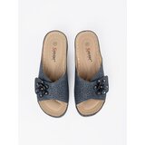 SEASTAR Navy blue women's flip-flops with a decorative flower | Shoptok.si