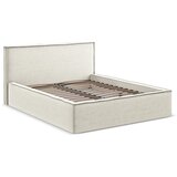 Makamii Krem tapecirani bračni krevet s prostorom za odlaganje s podnicom 140x200 cm Anani – | shoptok.hr