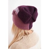 Kesi Elegant women's hat with fur decorations and a glittery band dark purple | shoptok.hr