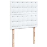 vidaXL Otomanski posteljni okvir z vzmetnicami bel 200x200cm um. usnje | Shoptok.si
