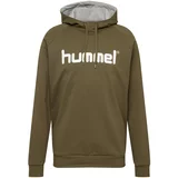 Hummel Sportska sweater majica maslinasta / bijela